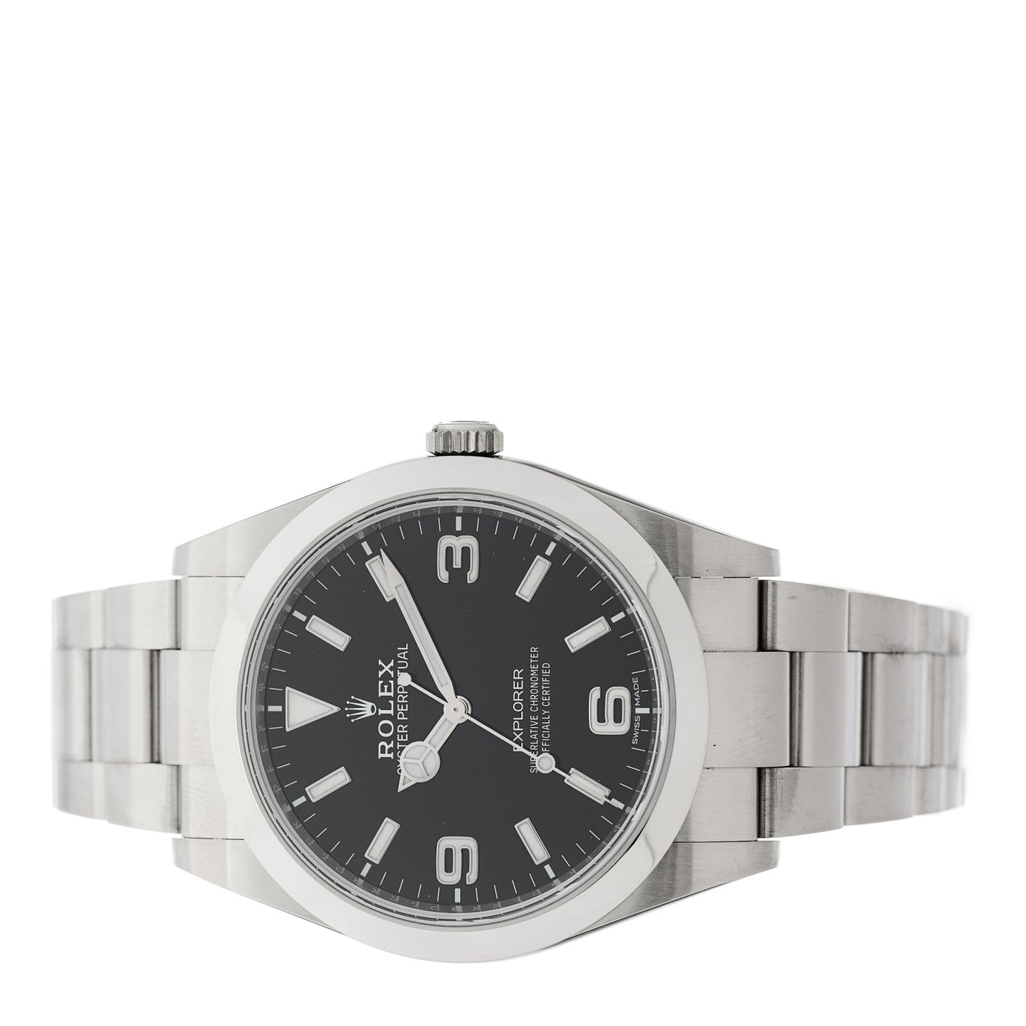 Stainless Steel 39mm Oyster Perpetual Explorer Watch Black 214270