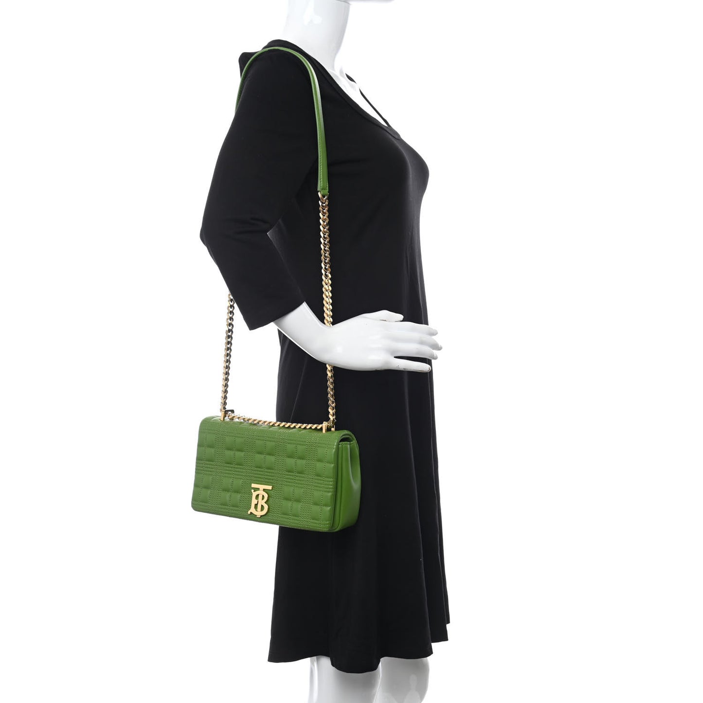 Lambskin Quilted Small Lola Bag Green
