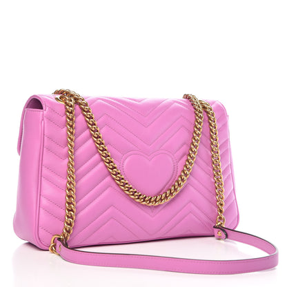 Gucci Calfskin Matelasse Medium GG Marmont Shoulder Bag Candy Mousse 3 of 9