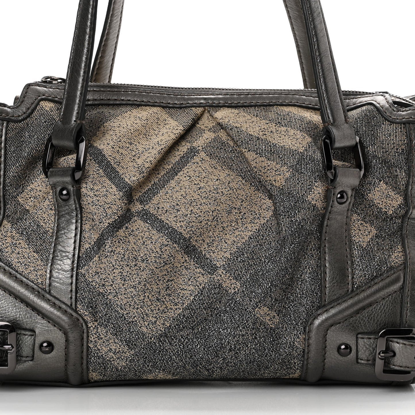 Shimmer Check Degrade Small Pilgrim Satchel Pewter