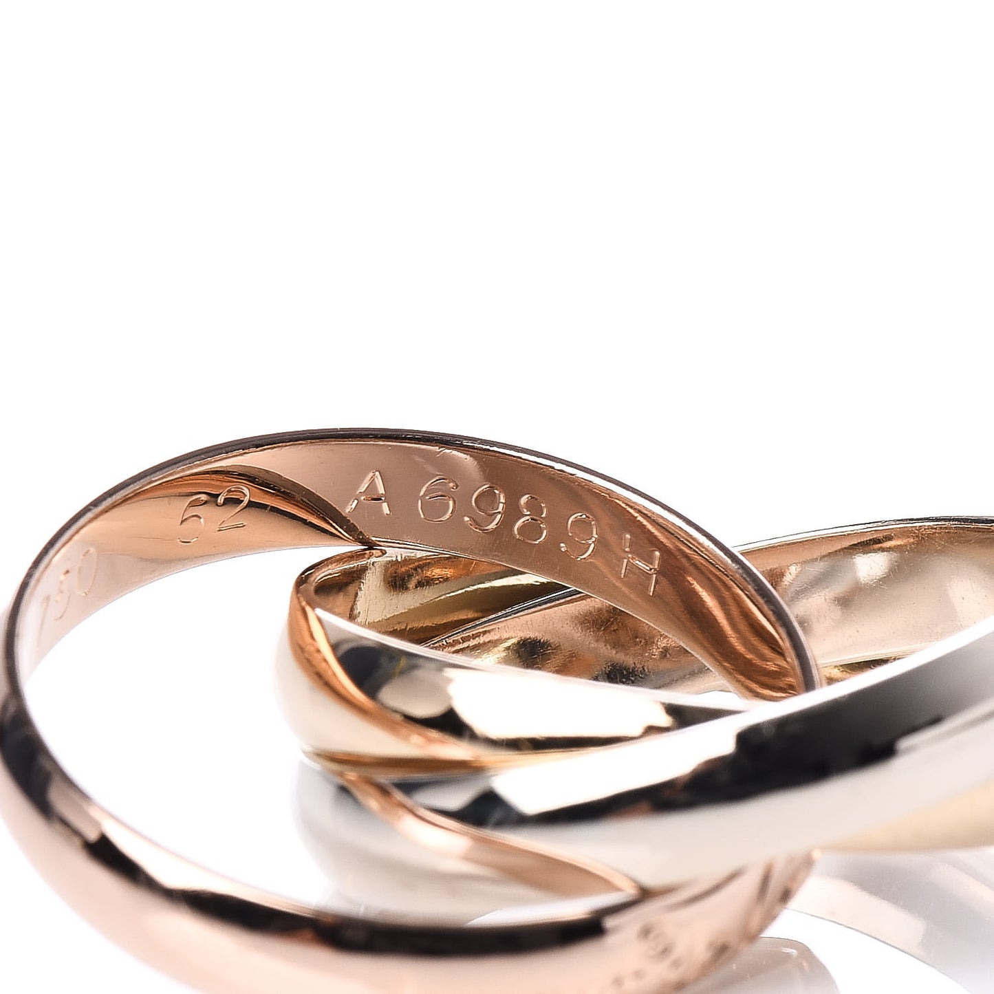 18K Pink Yellow White Gold Classic Les Must De Trinity Ring 52 6