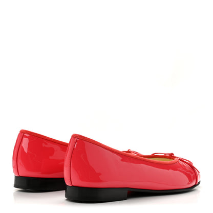 Chanel Patent Calfskin CC Cap Toe Ballerina Flats 36 Coral 5 of 10