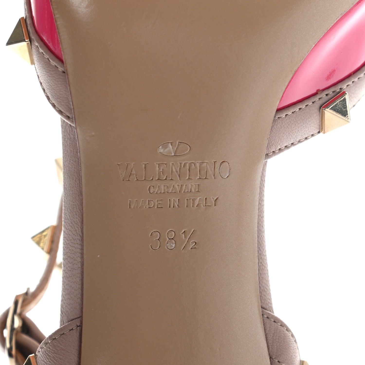 Valentino Garavani Patent Nappa Rockstud Ankle Strap 65mm Pumps 38.5 Peony Poudre 6 of 8