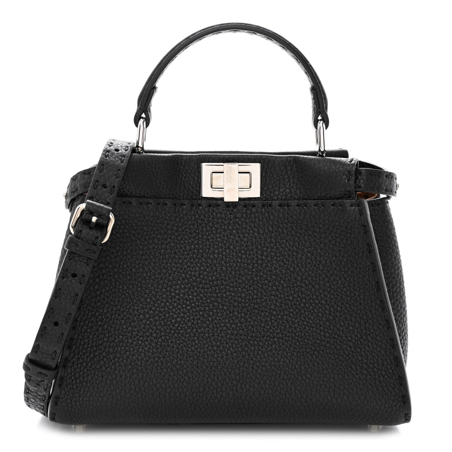 Cuoio Romano Selleria Bi-Color Mini Peekaboo Iconic Satchel Black Mou