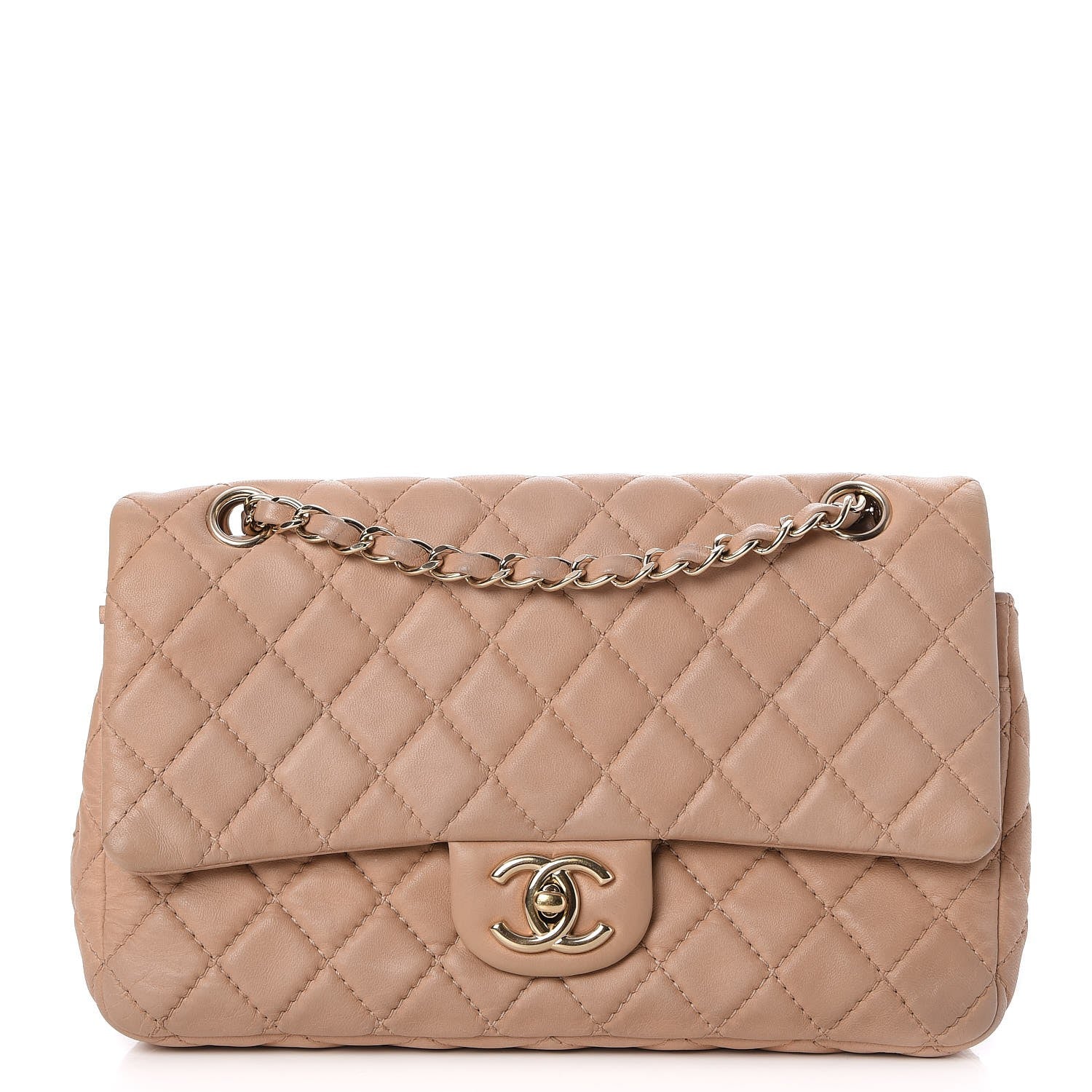 Chanel Lambskin Quilted Medium Double Flap Beige Clair 1 of 8