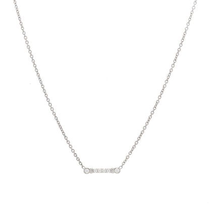 Tiffany Platinum Diamond Fleur de Lis Key Bar Pendant Necklace 1 of 4