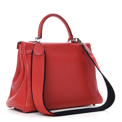 Hermes Taurillon Clemence Retourne Kelly 35 Rouge Casaque 2 of 15