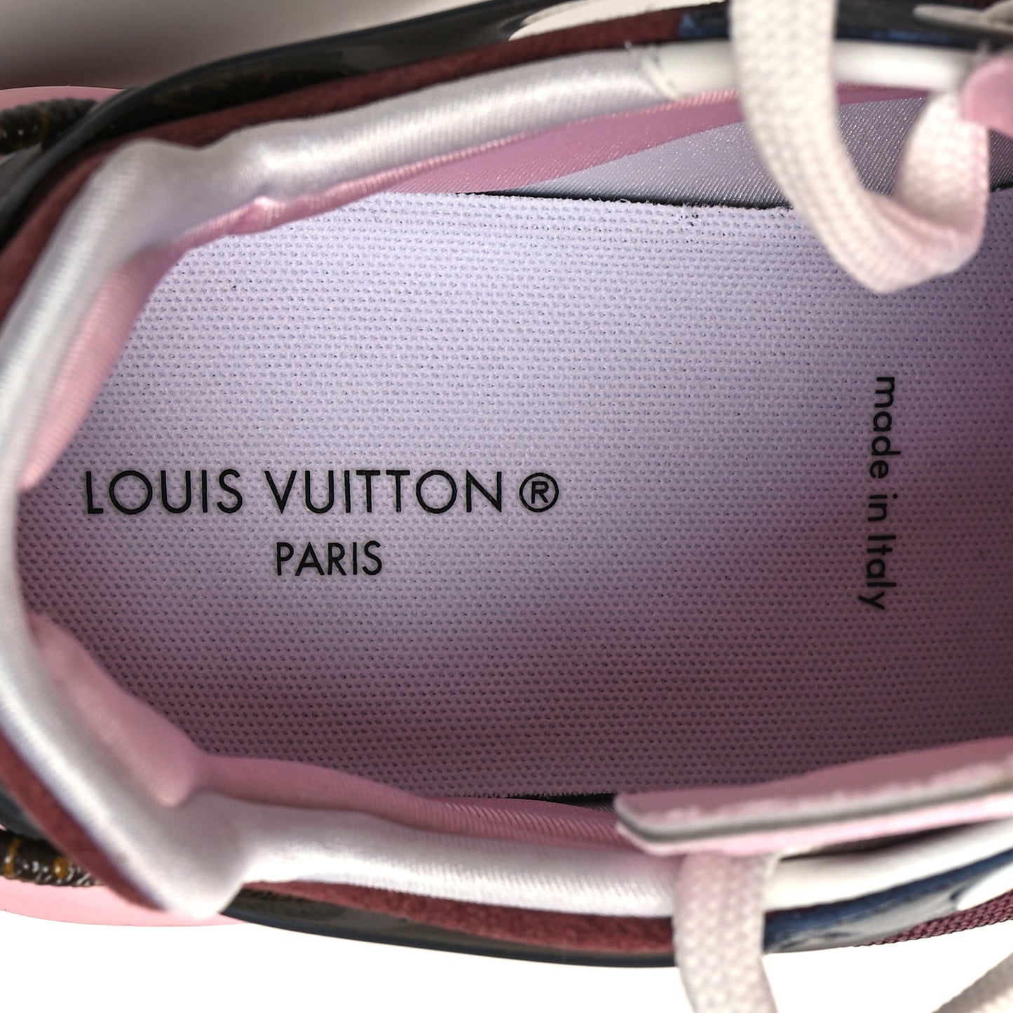 Mix Materials Suede Calfskin Run 55 Sneakers 37 Burgundy