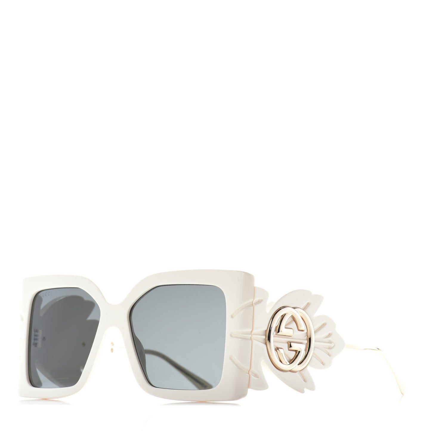 Acetate Square Frame Wing Sunglasses GG0535S Ivory