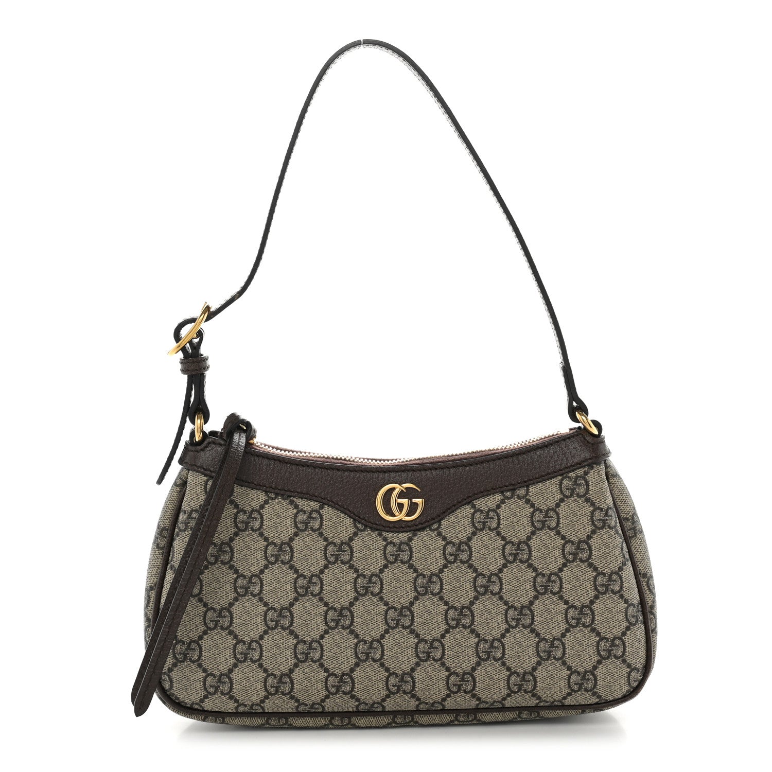 Gucci GG Supreme Monogram Textured Dollar Calfskin Small Ophidia Hobo Beige Ebony New Acero 1 of 10