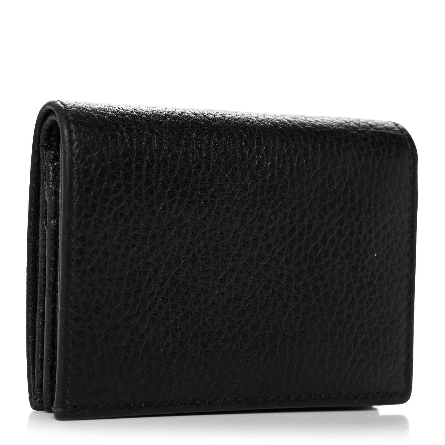 Gucci Pebbled Calfskin Butterfly Card Case Black 3 of 13