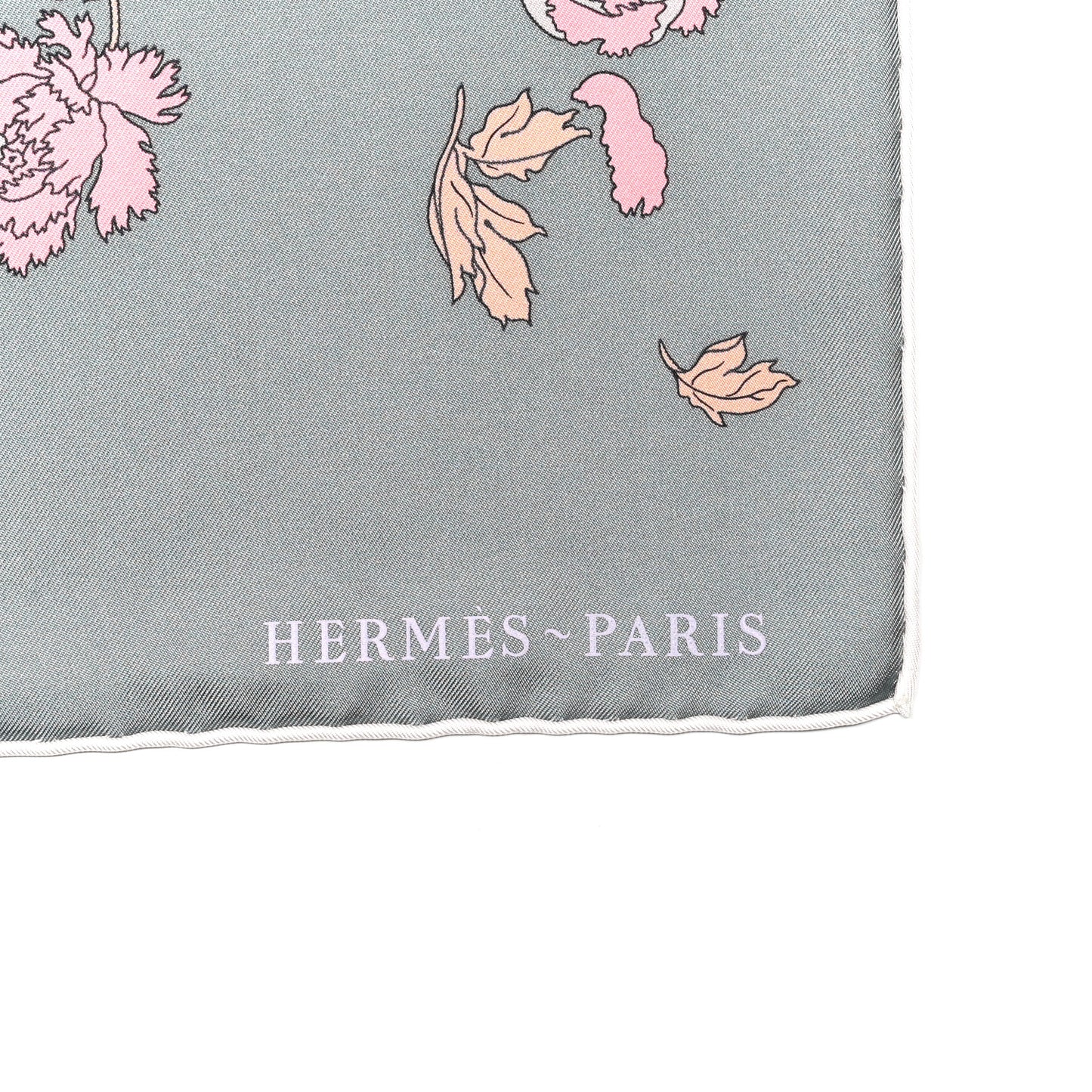 Silk Robe Legere Scarf 90 Gris Corail Rose Pourpre