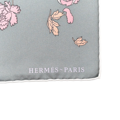 Hermes Silk Robe Legere Scarf 90 Gris Corail Rose Pourpre 3 of 5