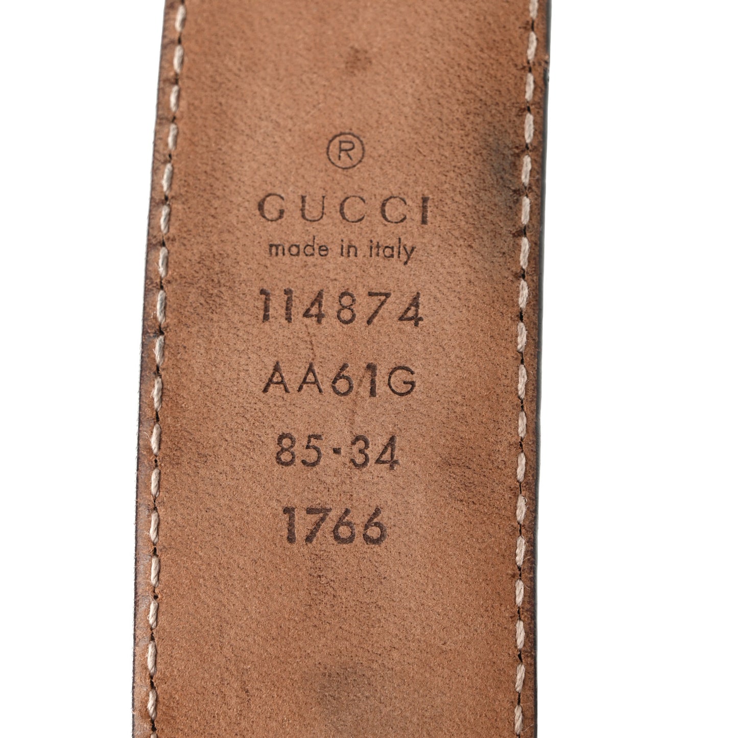Guccissima Interlocking G Belt 85 34 Chocolate