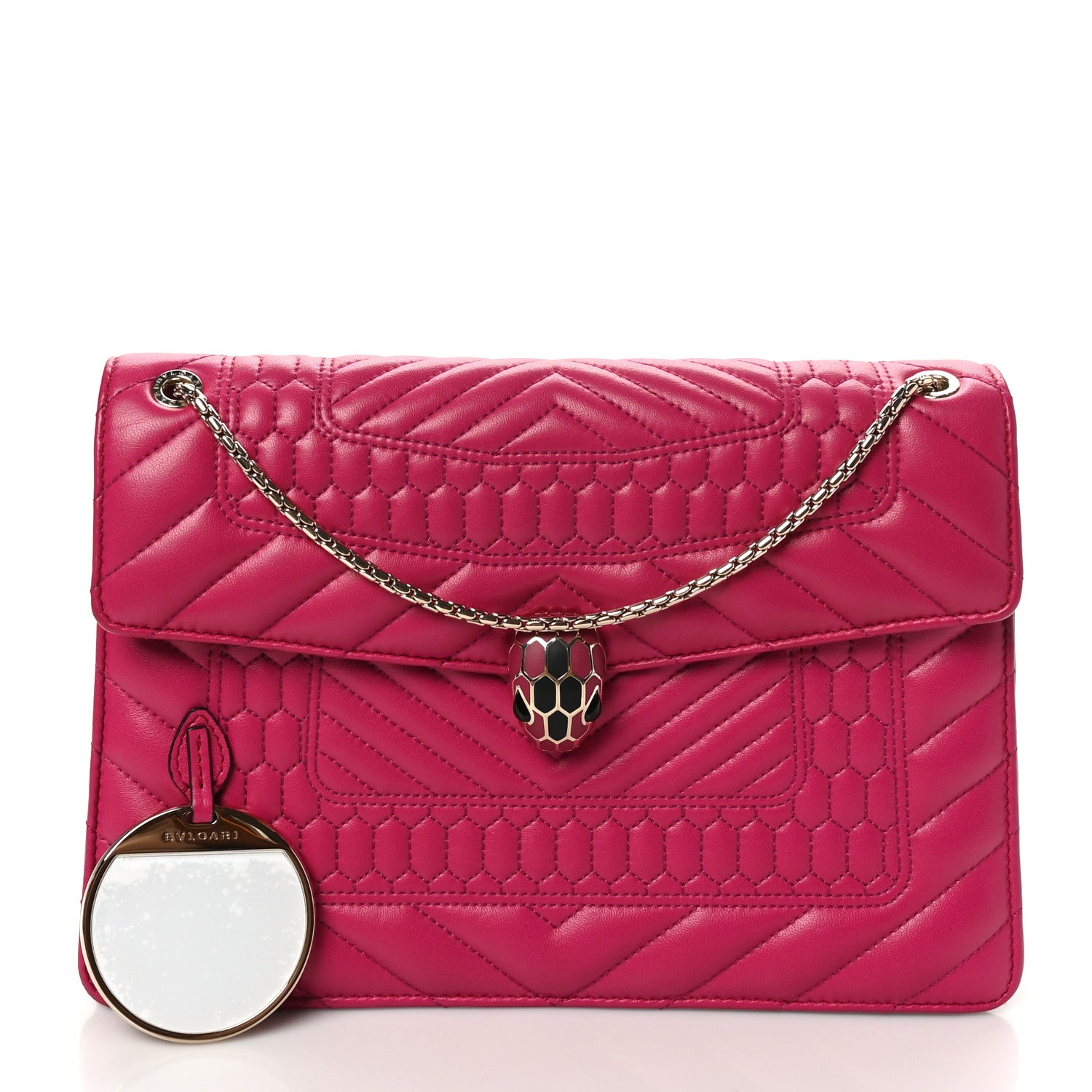 Bulgari Nappa Quilted Serpenti Forever Shoulder Bag  Plum 3 of 10