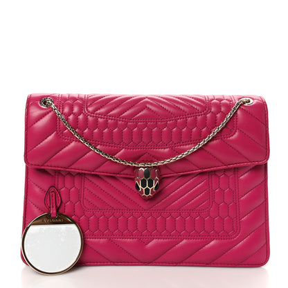 Bulgari Nappa Quilted Serpenti Forever Shoulder Bag  Plum 3 of 10