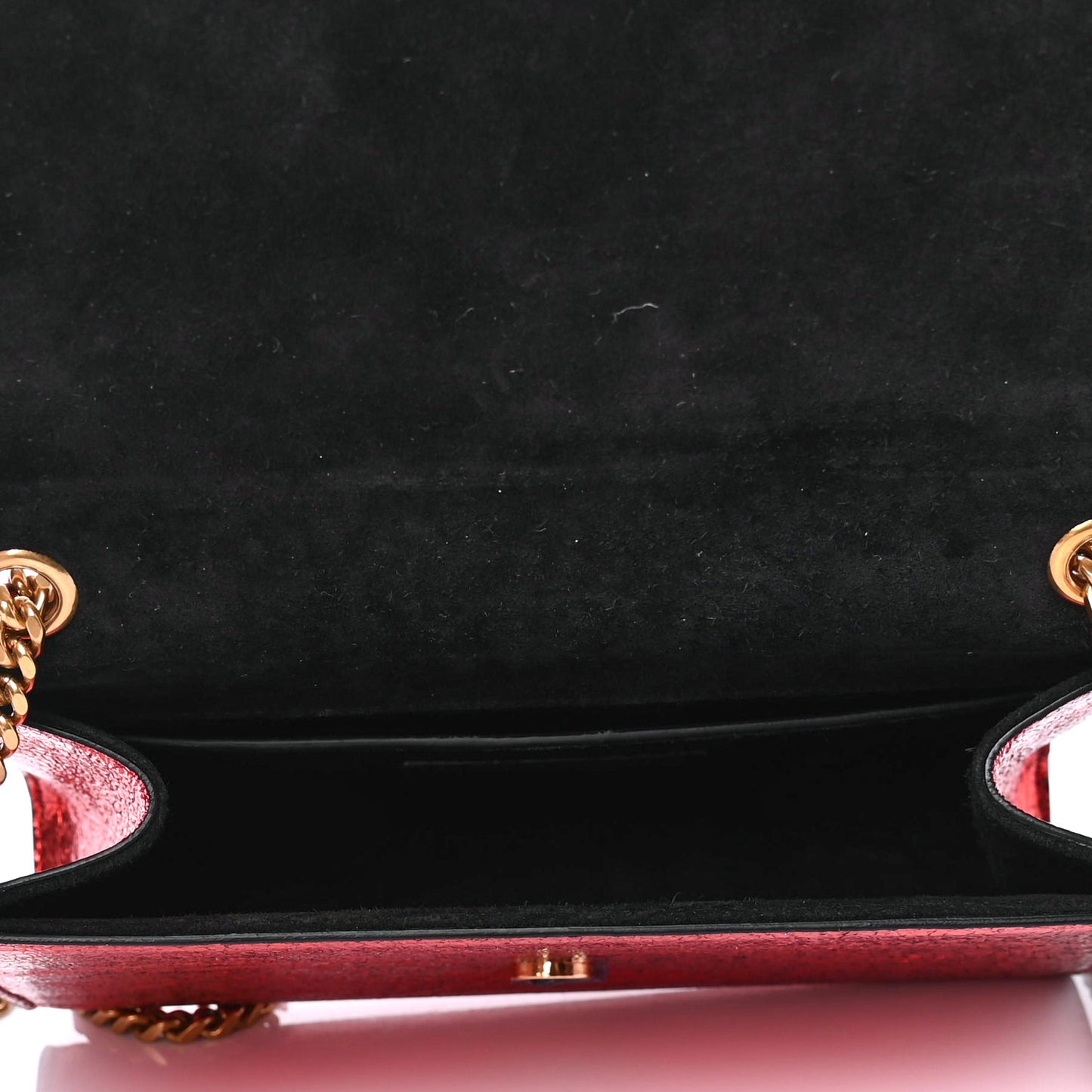 Metallic Calfskin Small Classic Monogram Kate Satchel Red
