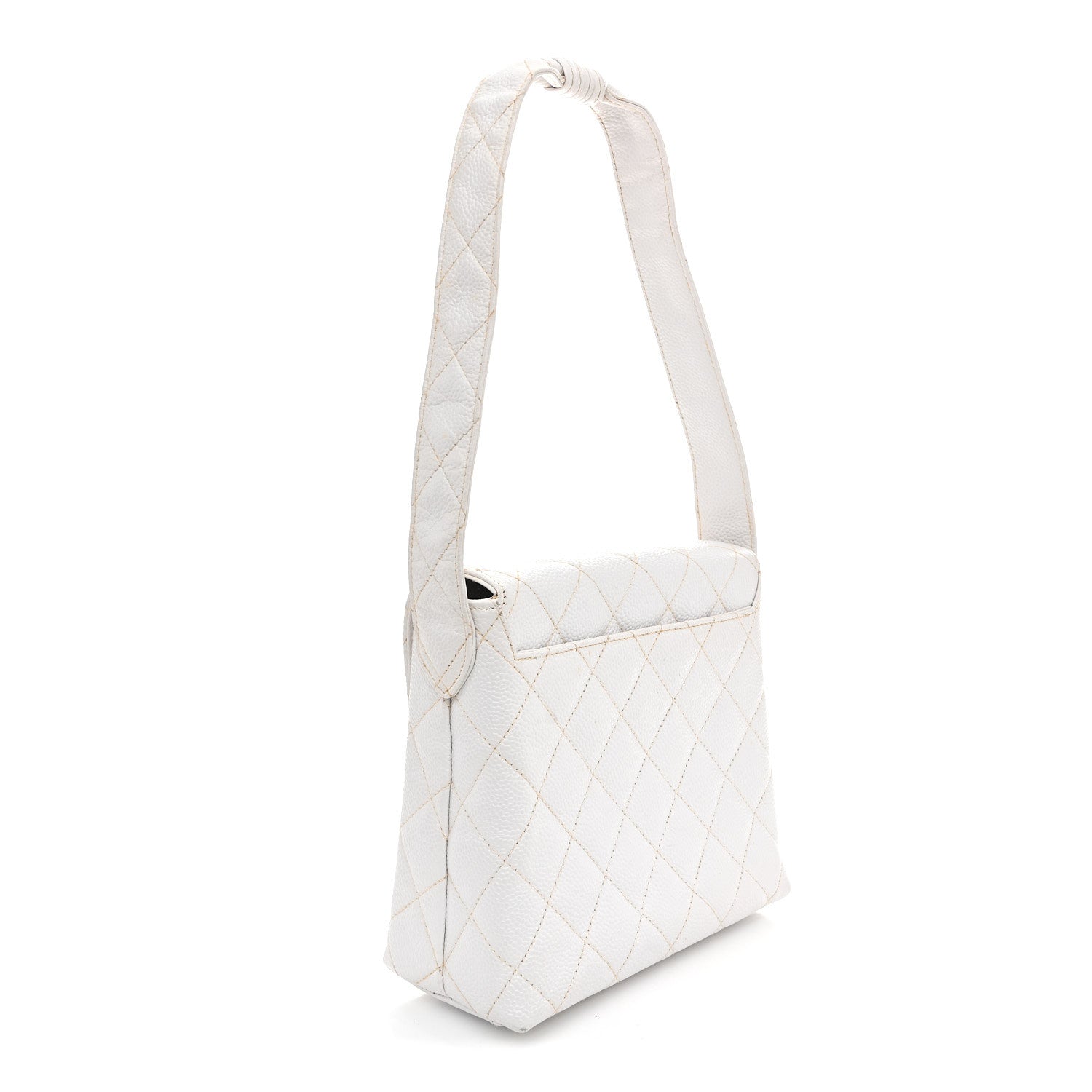 Chanel Caviar CC Shoulder Bag White 3 of 16
