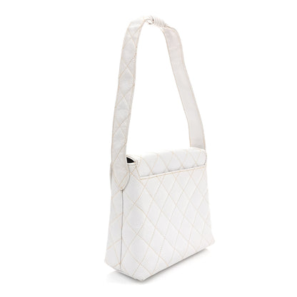 Chanel Caviar CC Shoulder Bag White 3 of 16