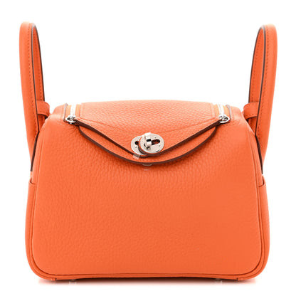 Hermes Taurillon Clemence Mini Lindy 20 Feu 1 of 11