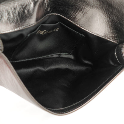 Saint Laurent Metallic Leather Small Belle De Jour Clutch Dark Silver 5 of 7