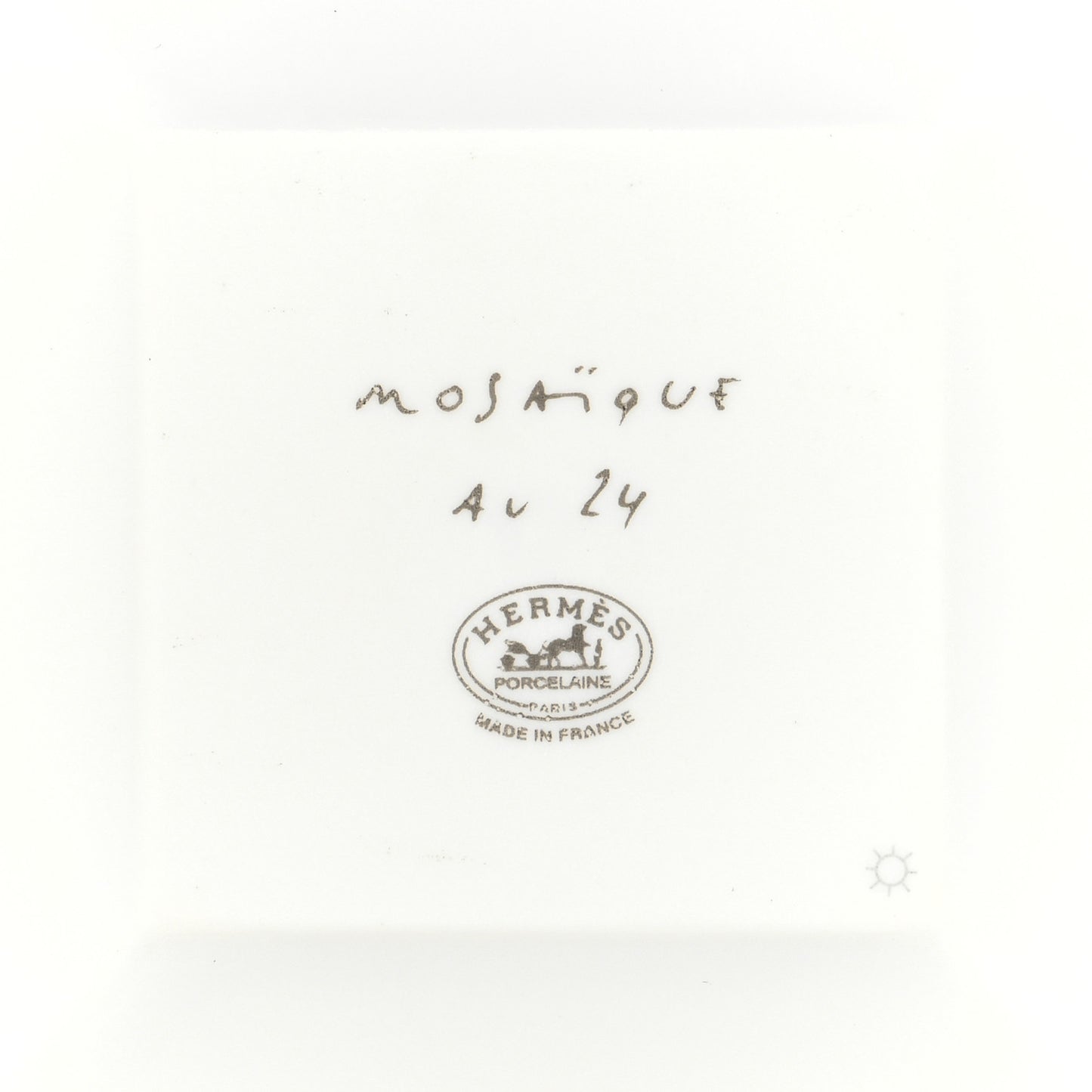 Porcelain Mosaique Au 24 Platinum Square Plate N°1