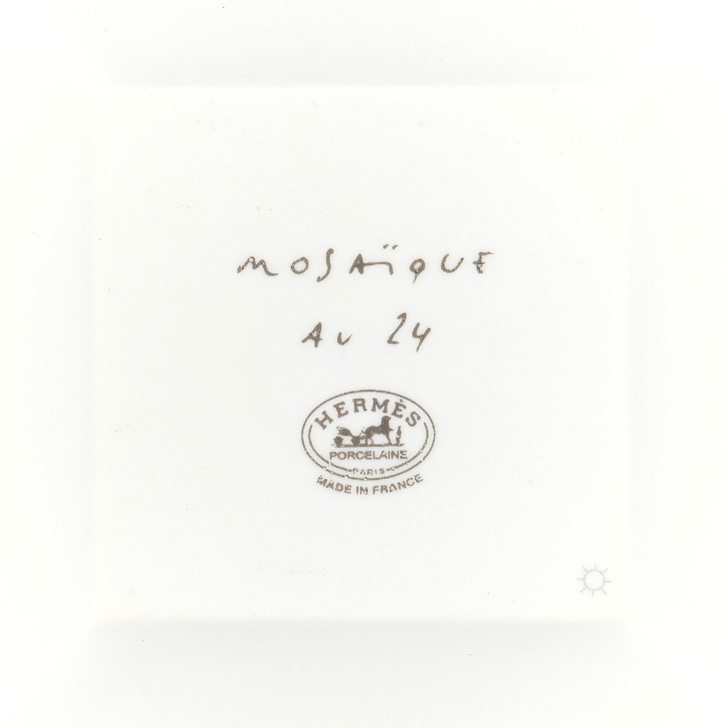 Hermes Porcelain Mosaique Au 24 Platinum Square Plate N°1 4 of 6