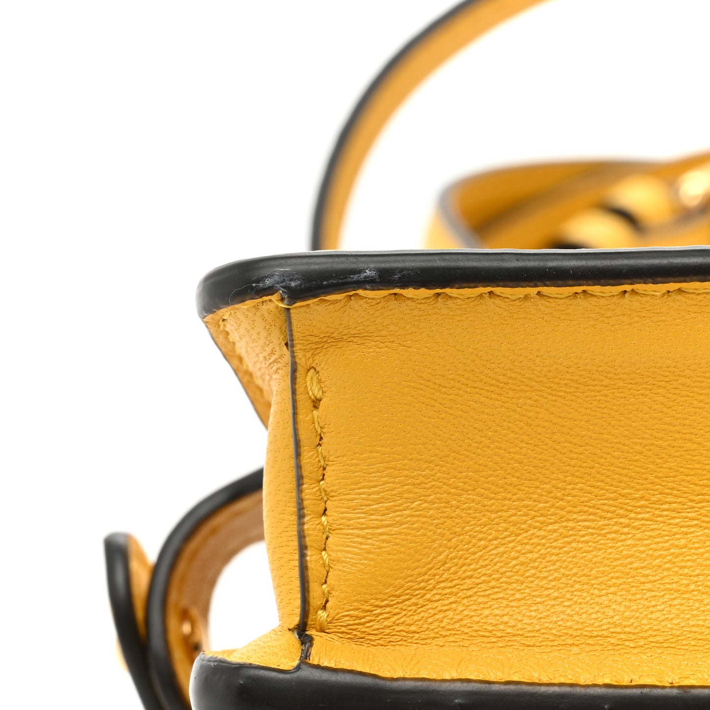 Shiny Nappa Nano Peekaboo Maxi Handle Satchel Mimosa