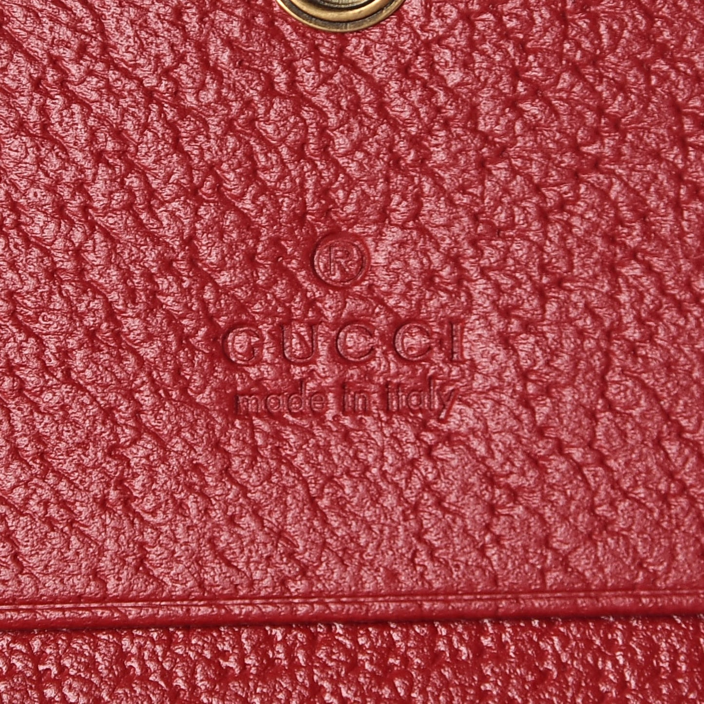 GG Supreme Monogram Queen Margaret Card Case Red