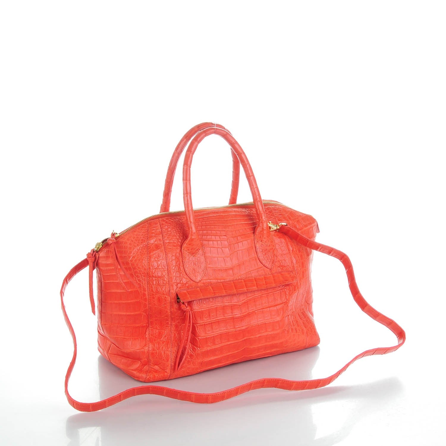 Nancy Gonzalez Crocodile Medium Satchel Coral 3 of 7