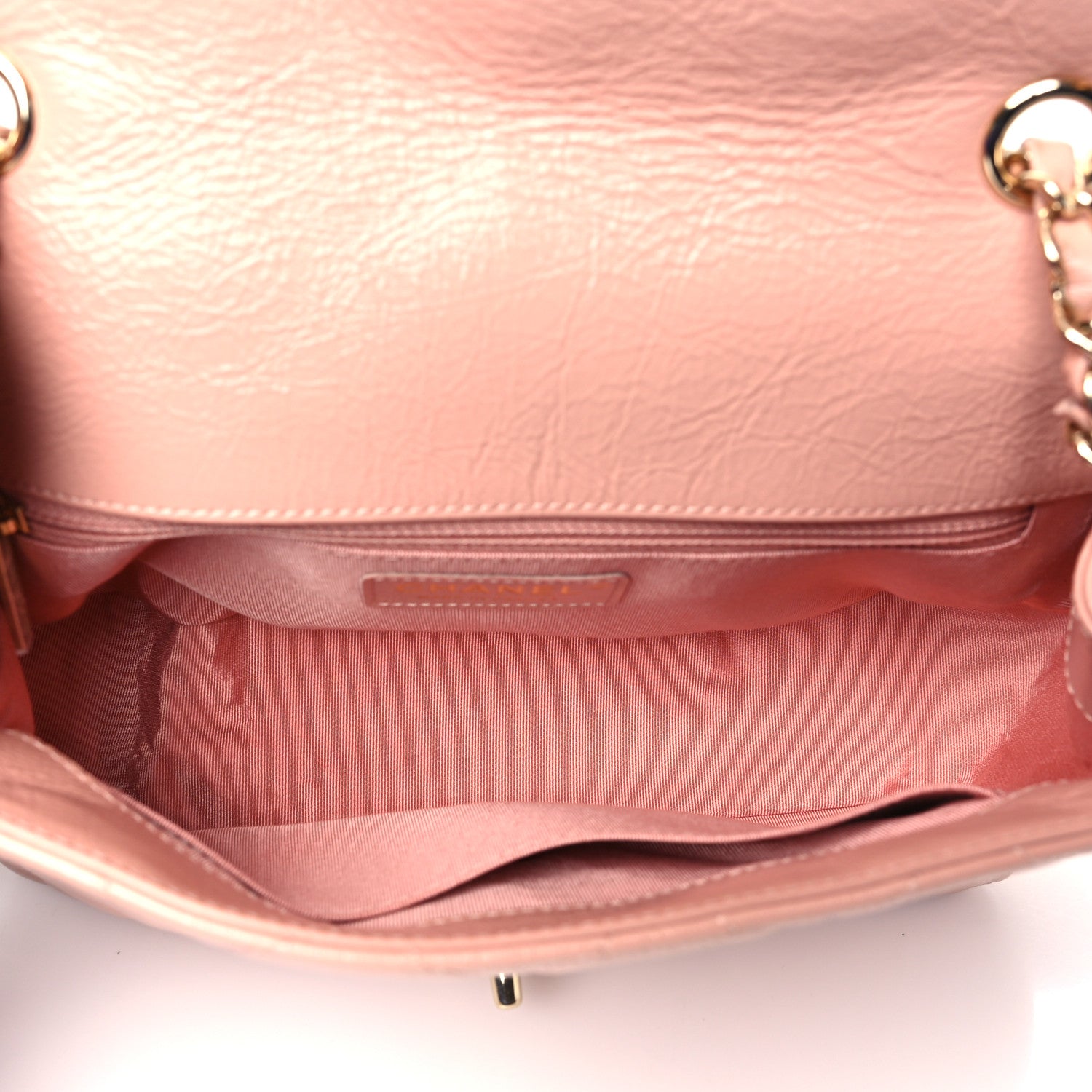 Chanel Crumpled Glazed Lambskin Quilted Small Flap Pink 5 of 11