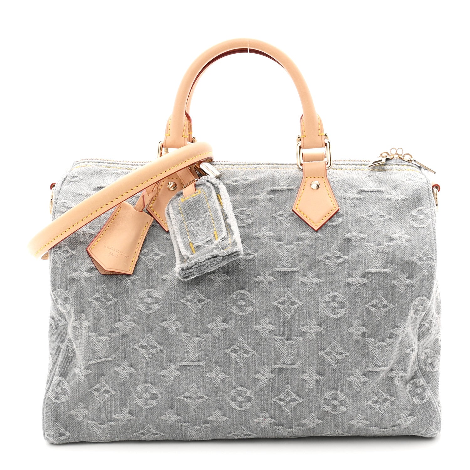 Louis Vuitton Monogram Denim Speedy Soft 30 Washed Gray 1 of 9