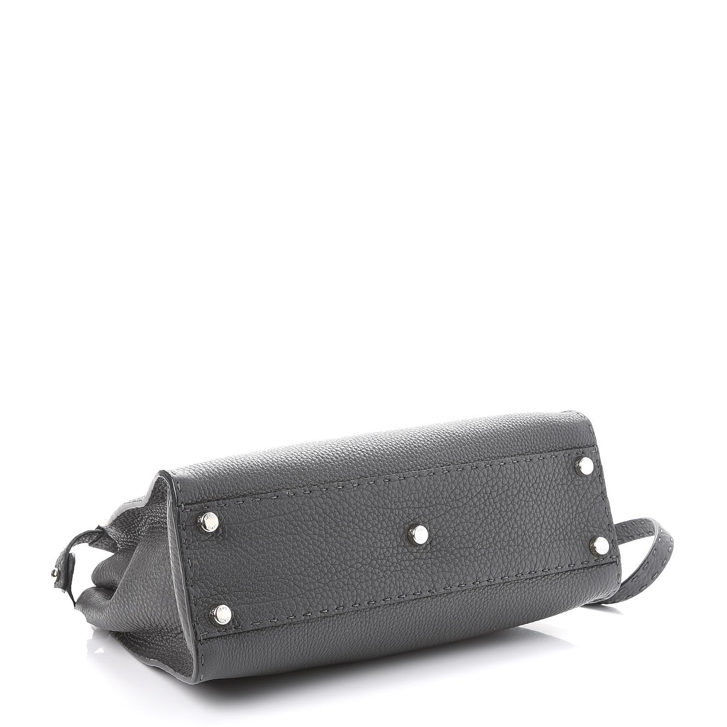 Fendi Cuoio Romano Selleria Bi-Color Medium Peekaboo Iconic Satchel Asfalto Latte 5 of 11