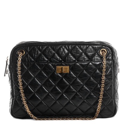 Chanel Aged Calfskin Quilted Large Reissue Camera Case Black 1 of 15