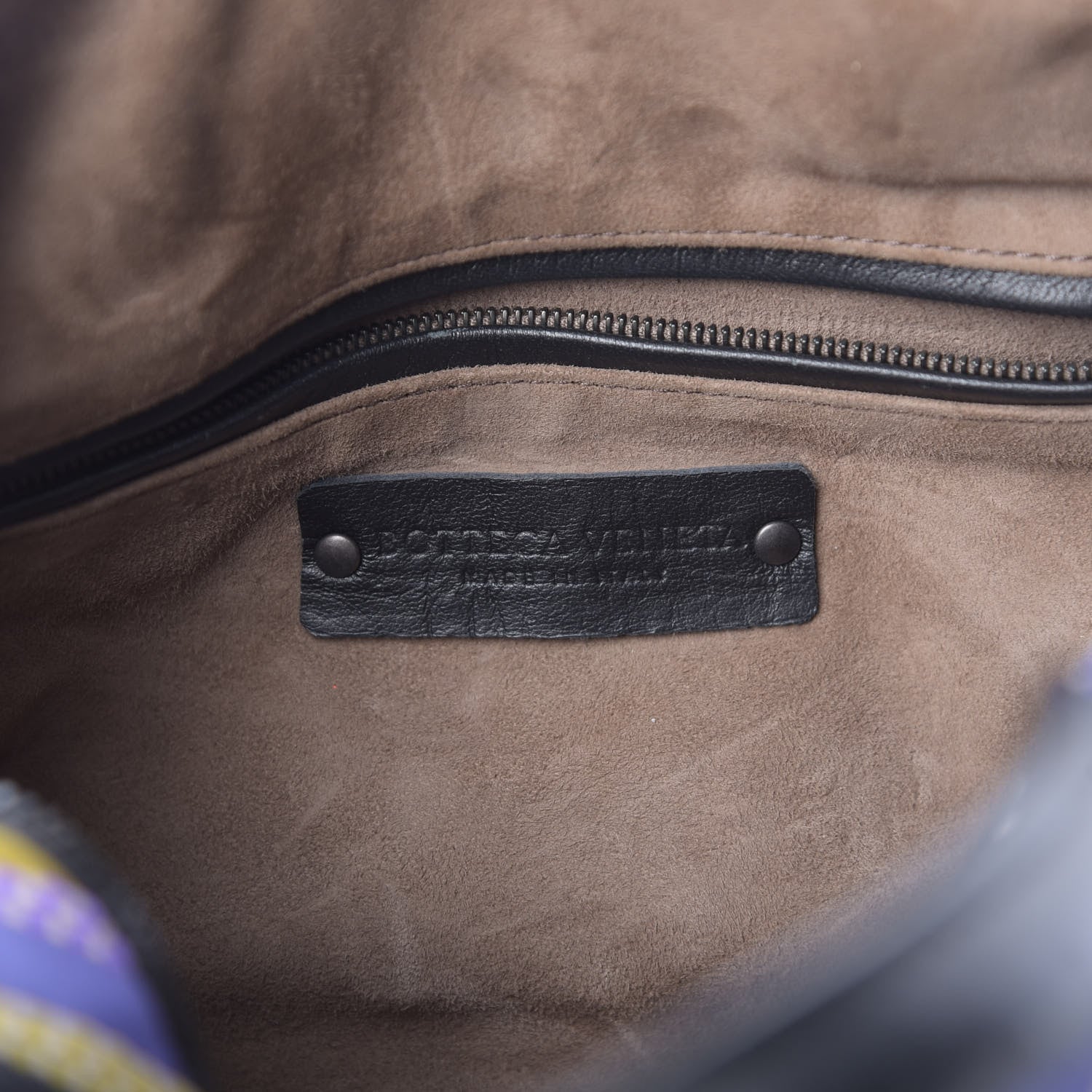 Bottega Veneta Nappa Diagonal Stripe Boston Lavender Black Multi 6 of 12