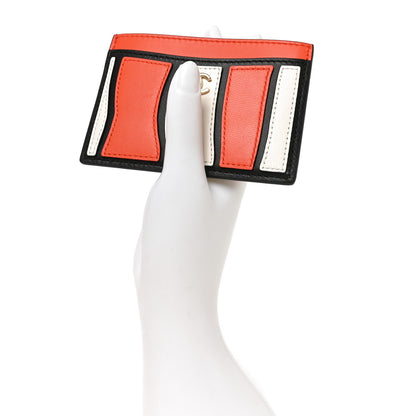 Chanel Calfskin Coco Beach Card Holder Orange White Black 2 of 8