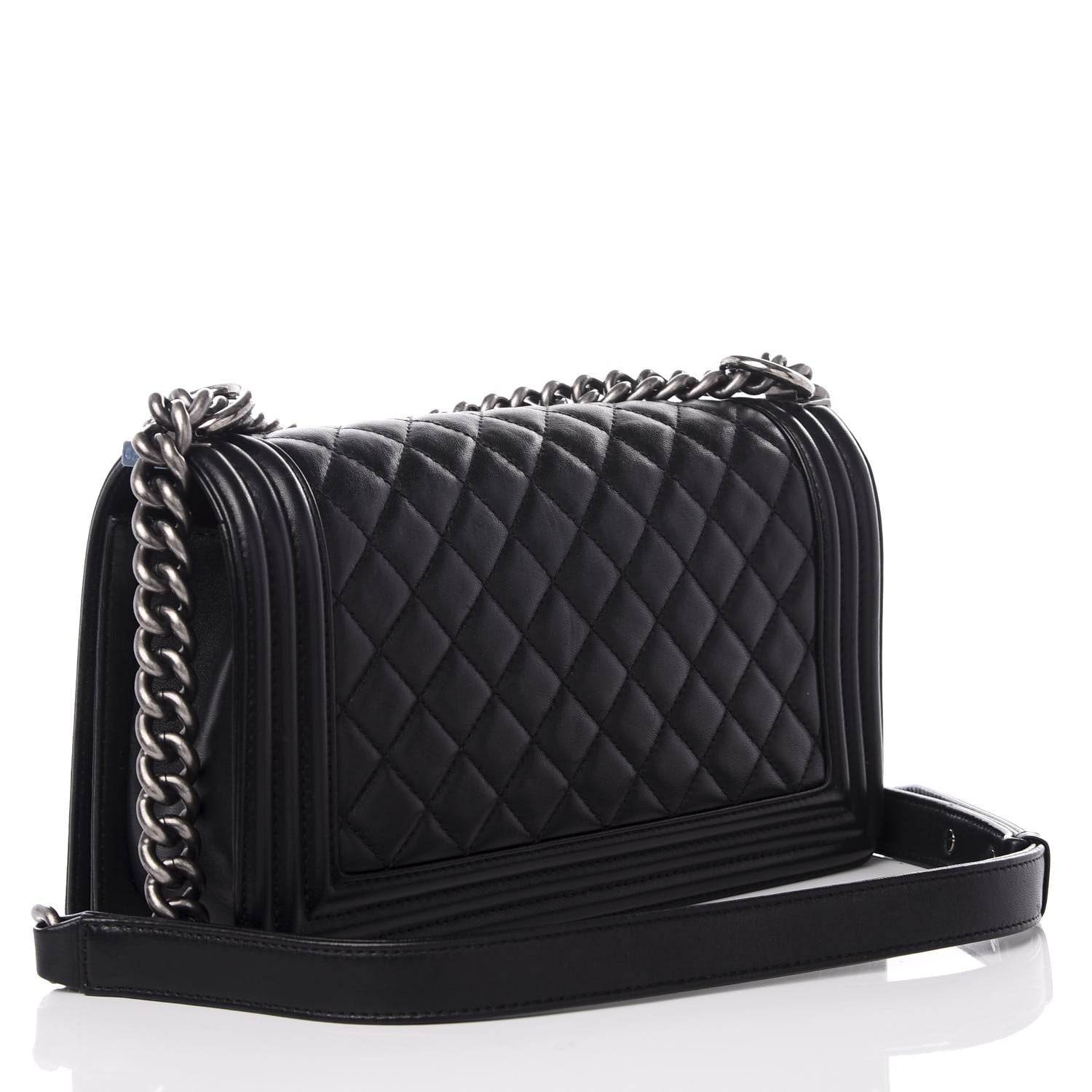 Chanel Lambskin Quilted Medium Boy Flap Black 2 of 8