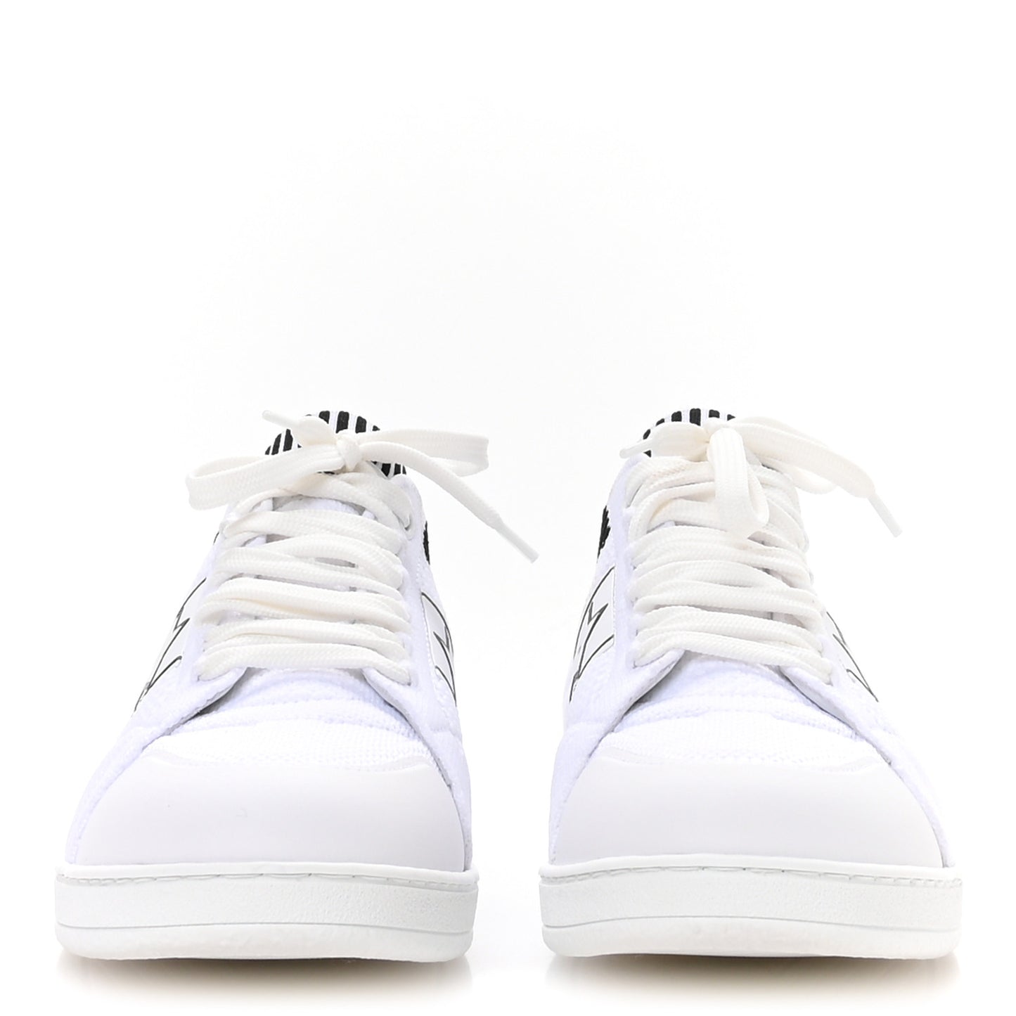 Calfskin Knit Dior Star Low Top Sneakers 38.5 White Black