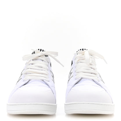 Christian Dior Calfskin Knit Dior Star Low Top Sneakers 38.5 White Black 3 of 9