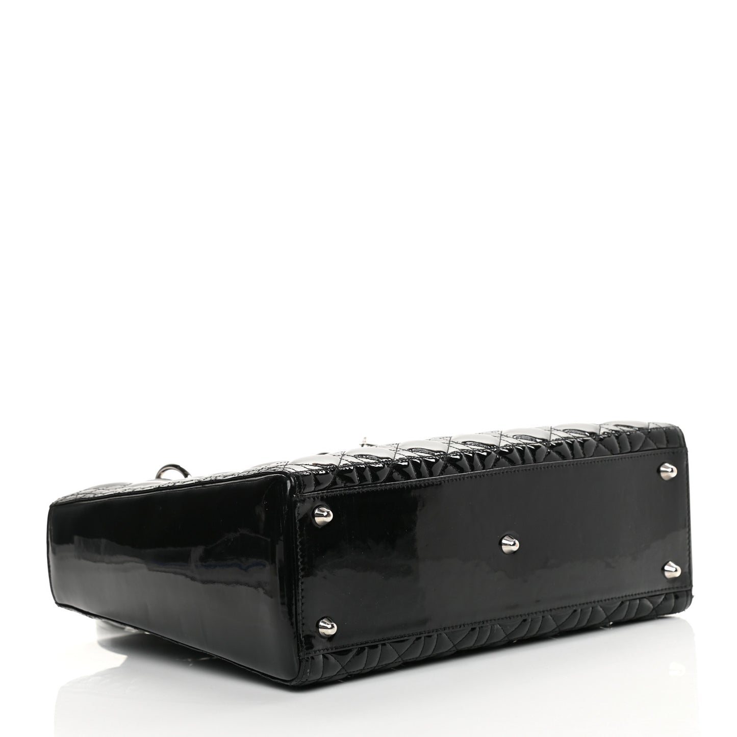 Patent Cannage Large Lady Dior Black