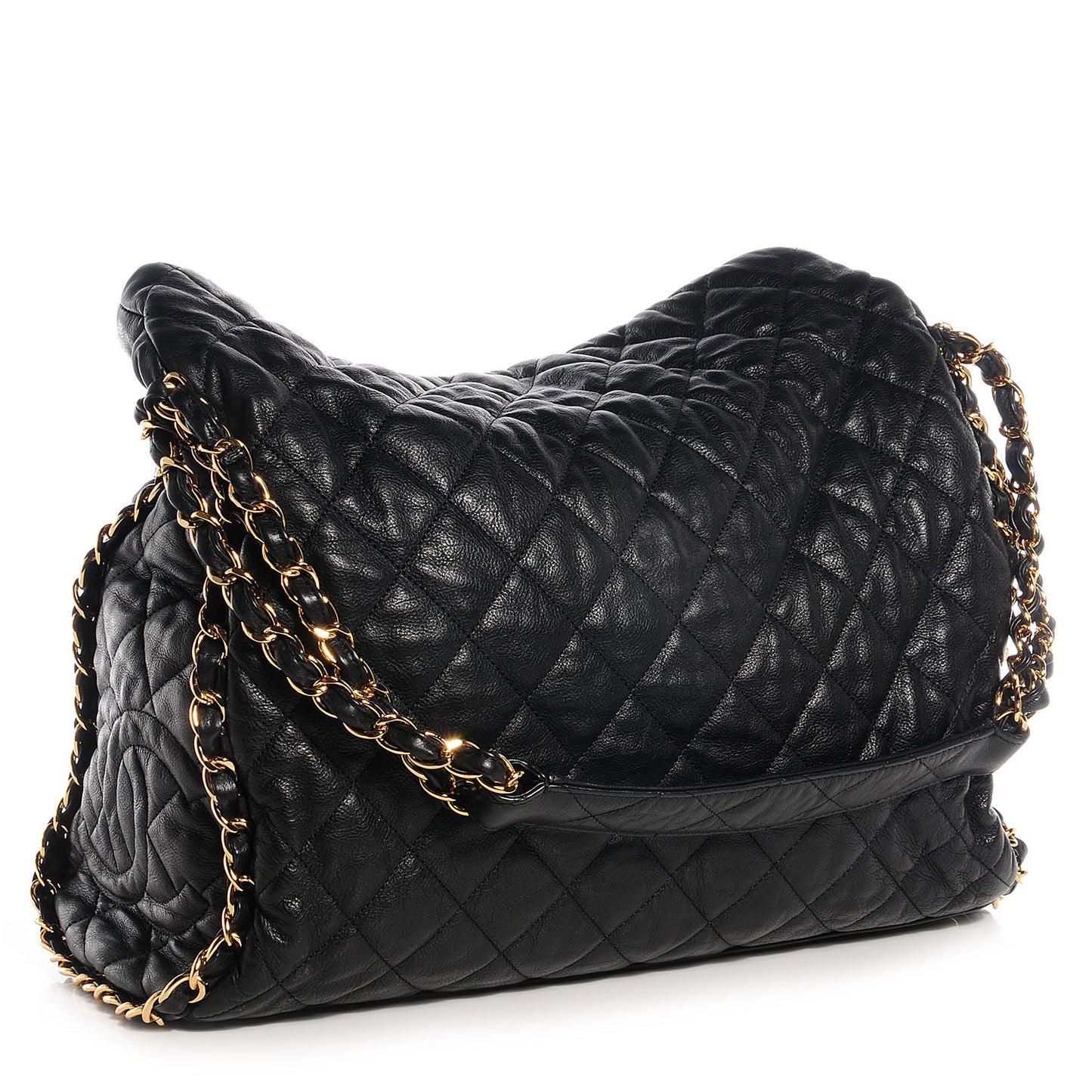 Calfskin Large Chain Me Hobo Black