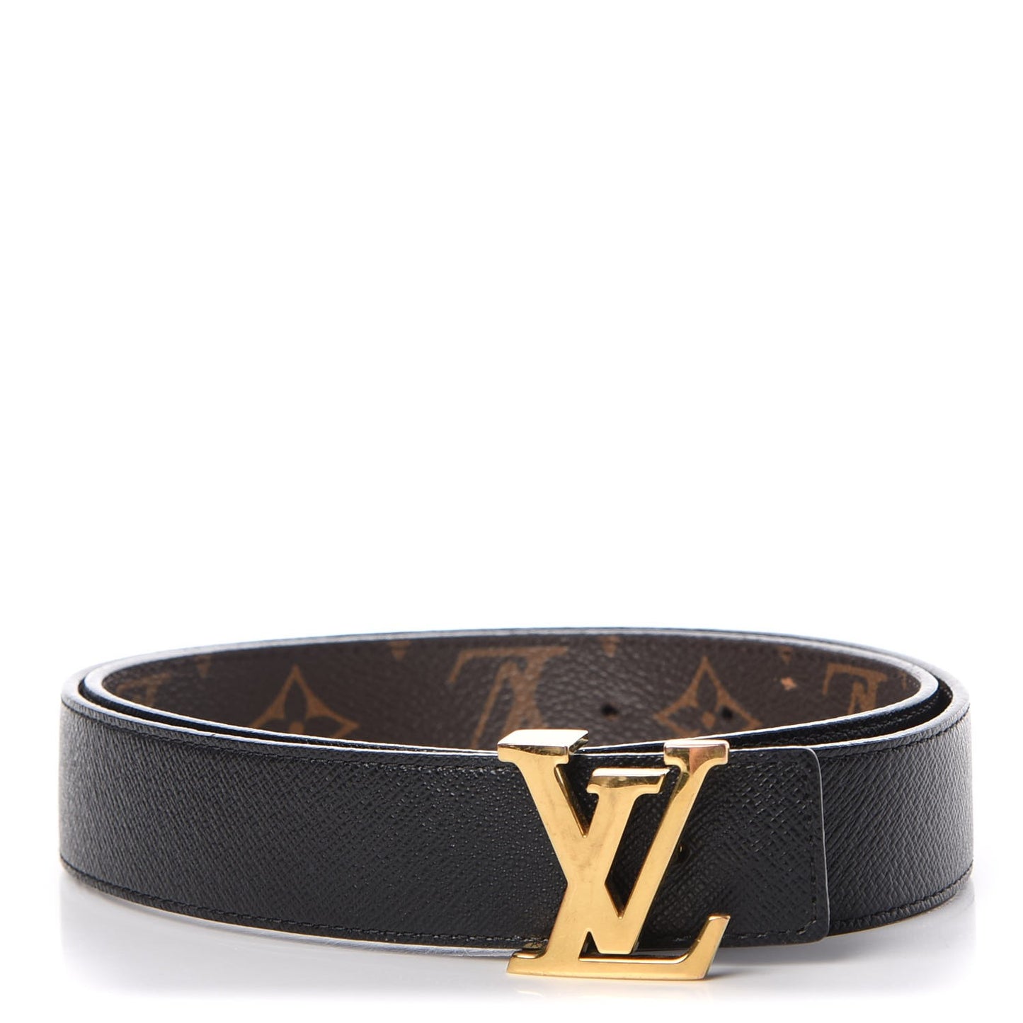 Calfskin Monogram 30mm LV Initiales Reversible Belt 80 32 Black