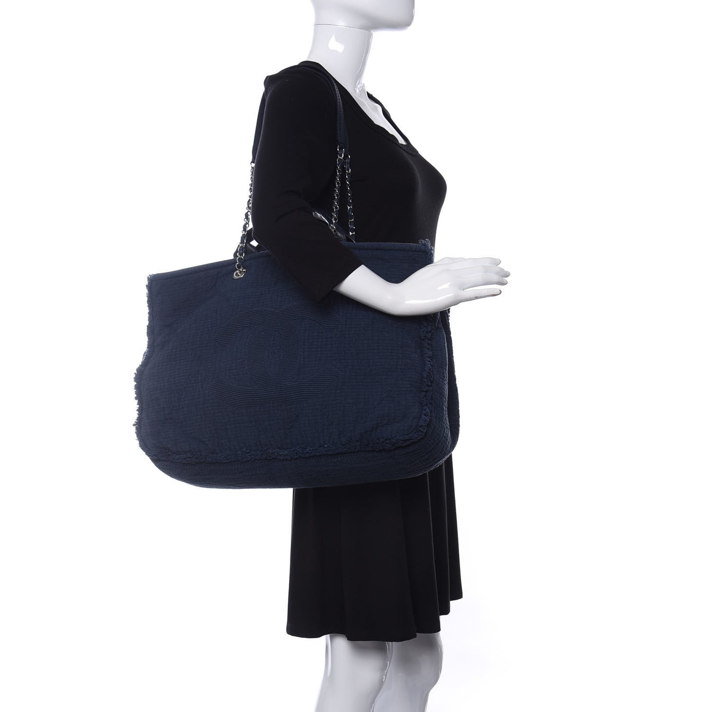 Canvas Extra Large Double Face Shopping Tote Navy