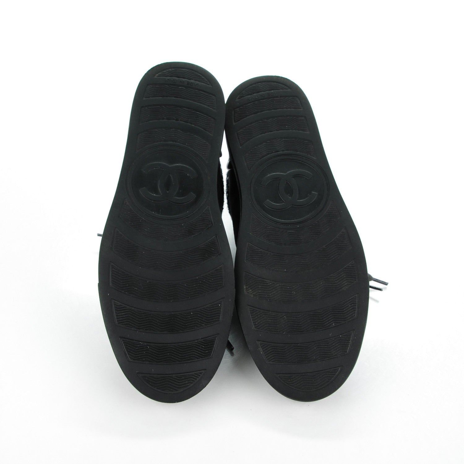 Chanel Suede Calfskin Tweed Low Top Sneakers 37.5 Dark Grey 5 of 9