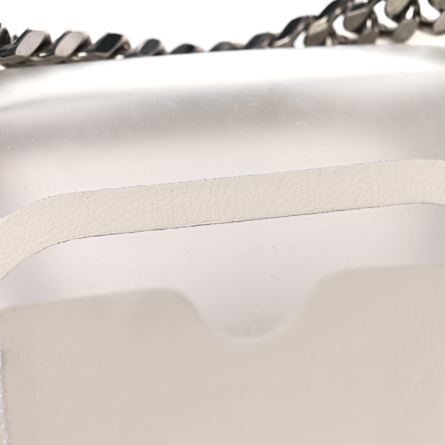 Calfskin Polyurethane Mini Jeweled Knuckle Satchel Clear White