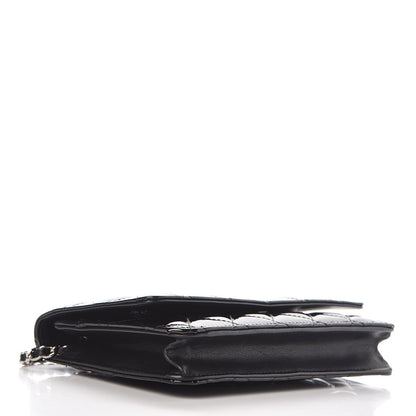 Chanel Patent Quilted Wallet On Chain WOC Black 4 of 13