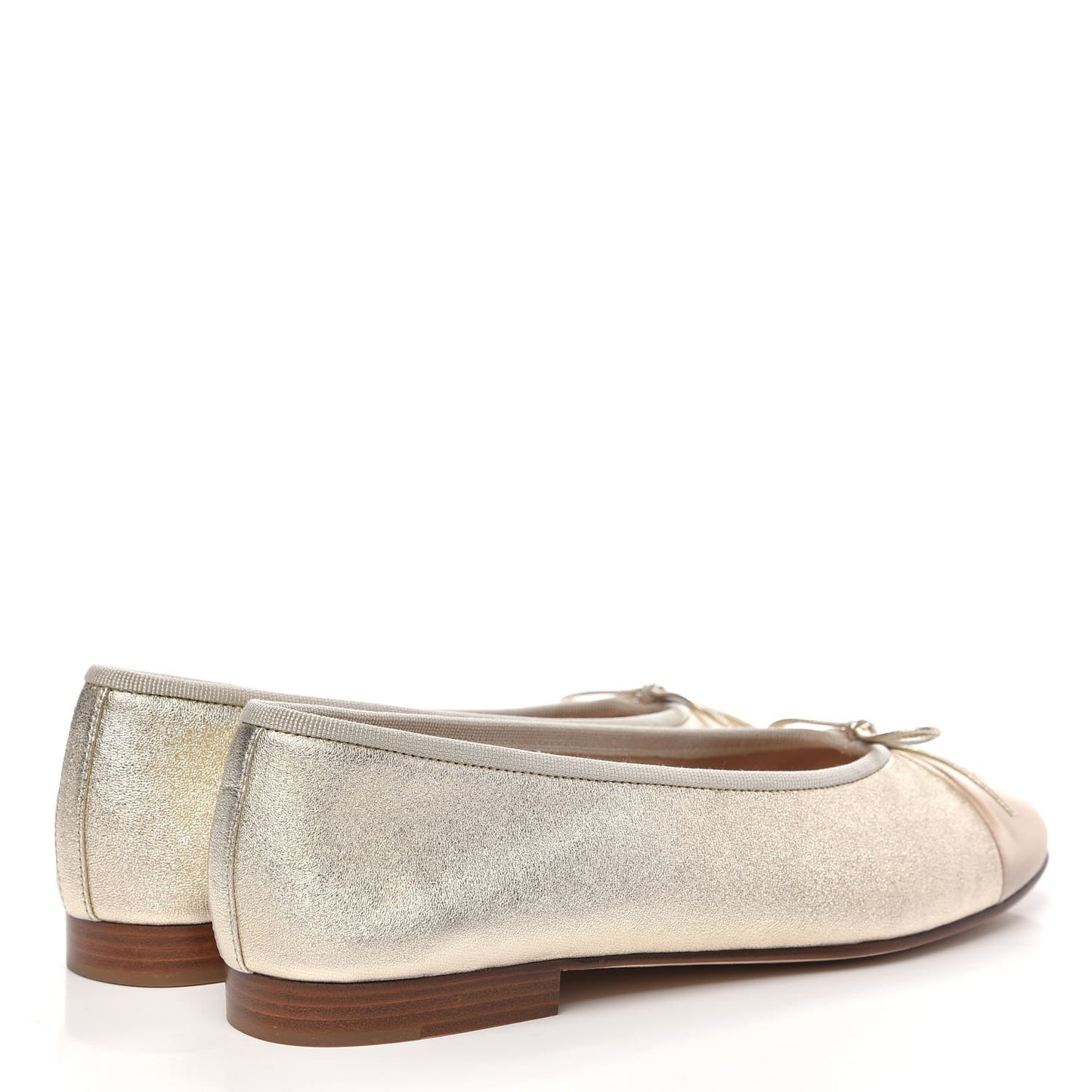 Metallic Goatskin Cap Toe CC Ballerina Flats 39 Gold