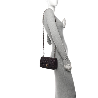 Chanel Lambskin Quilted Mini Rectangular Flap Dark Purple 2 of 11
