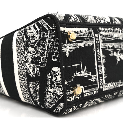Christian Dior Canvas Embroidered Medium Plan de Paris Lady D-Lite Black White 9 of 13