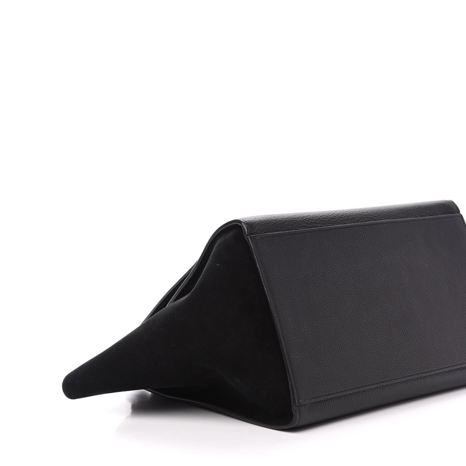 Celine Drummed Calfskin Suede Medium Trapeze Black 7 of 9